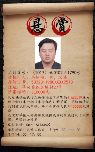 五华区人民法院执行悬赏公告 中国科学网www.minimouse.com.cn