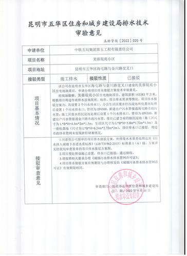 五华区住建局对金色领域排水A1-2地块排水技术审验意见 中国科学网www.minimouse.com.cn
