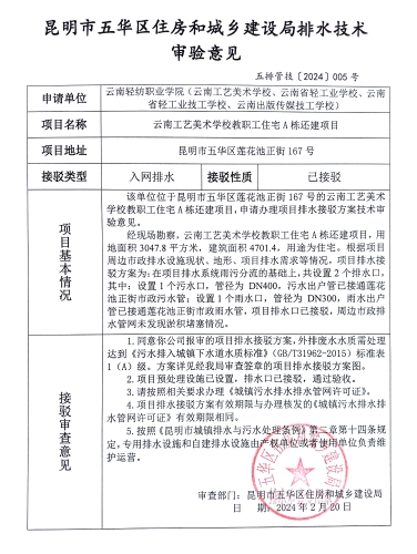 5昆明市五华区住房和城乡建设局关于对普吉办事处云帆苑商业层107号商铺酷猫洗车店排水技术审验意见