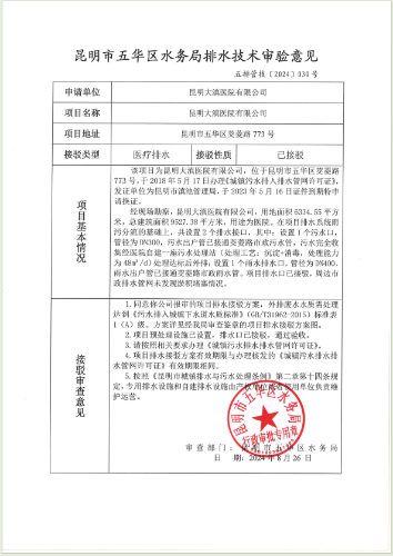 昆明市五华区水务局排水技术审验意见公式