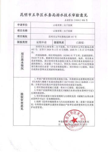 昆明市五华区水务局排水技术审验意见五排管技【2026】006号